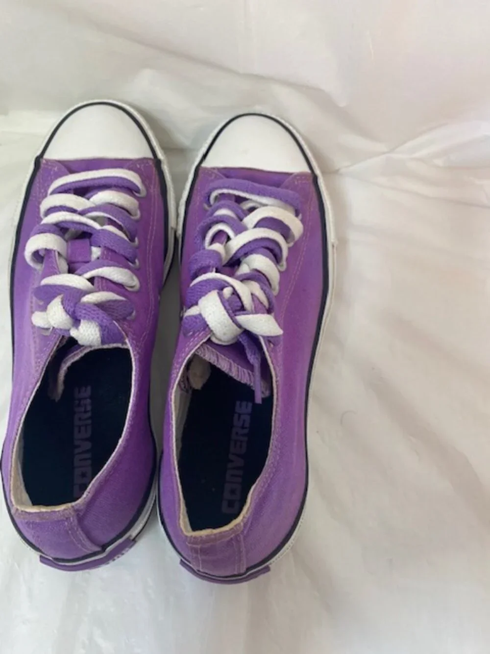 Converse All-Star Low Top Sneakers Double Tongue, Purple,  Women's size 7 - Picture 6 of 7